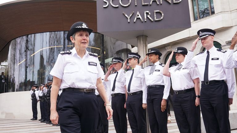 Metropolitan Police Commissioner Dame Cressida Dick leaving Scotland Yard in London