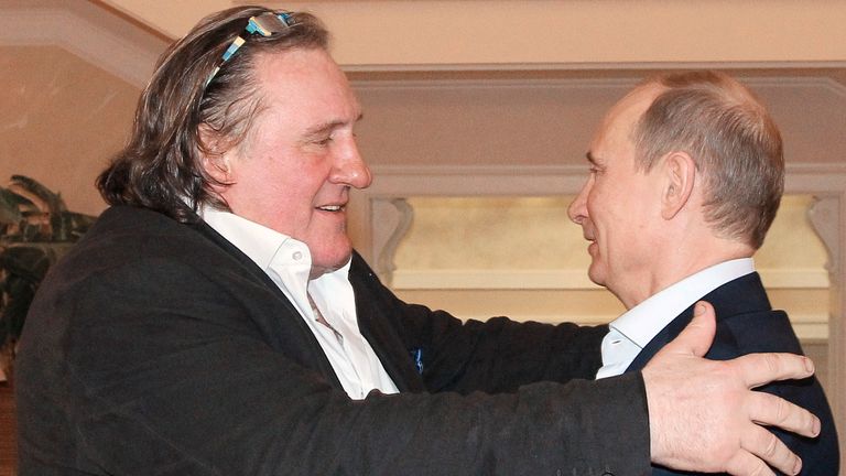 Gerard Depardieu embraces Vladimir Putin in January, 2013 after the actor was given Russian citizenship following a public spat in France over his efforts to avoid a potential 75% income tax