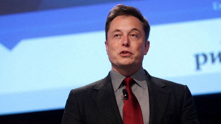 FILE PHOTO: Elon Musk speaks at the Automotive News World Congress at the Renaissance Center in Detroit
