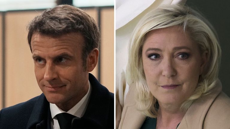 Emmanuel Macron and Marine Le Pen. Pics: AP