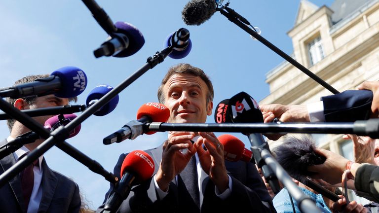 President Macron leads in the polls