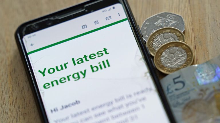 An illustration of an online energy bill. Energy prices will rise by �693 a year for millions of households after regulator Ofgem hiked the price cap on bills to �1,971 or 54%. Picture date: Thursday February 3, 2022