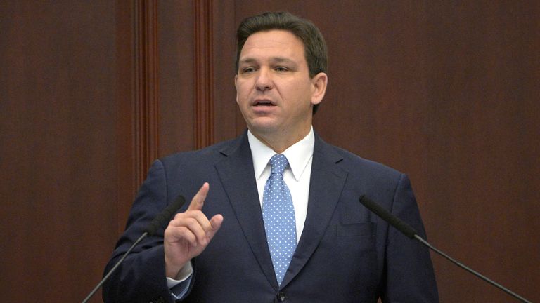 Florida Governor Ron DeSantis has hinted in the last few weeks that he wants to do away with Disney's protections. Pic: AP