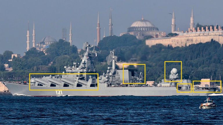 The Moskva seen in Istanbul in 2021. Pic: Reuters