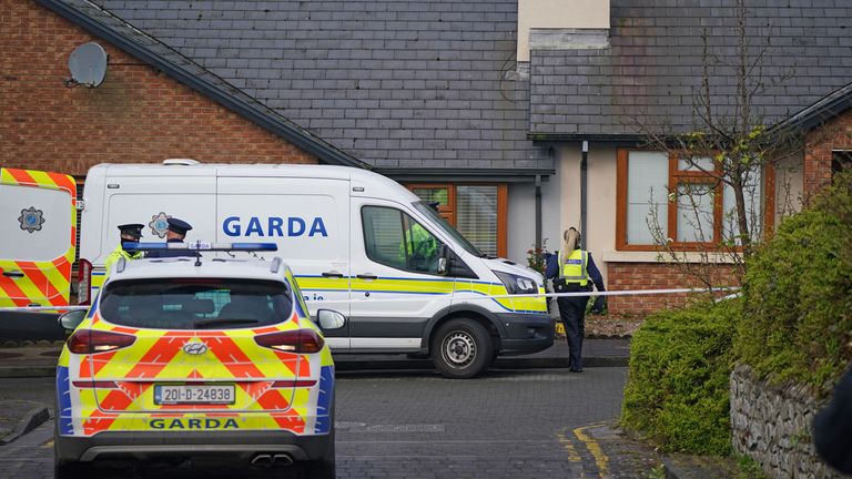 Gardai at the scene in Connaughton Road, Sligo, Ireland, following the death of a man found with significant injuries in an apartment. Picture date: Wednesday April 13, 2022.
