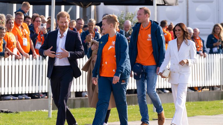 Harry and Meghan have been pictured at the Invictus Games in the Netherlands