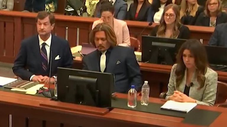 Grabs from Johnny Depp and Amber Heard court Case