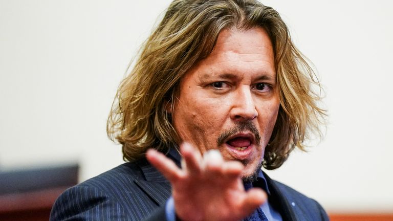 Johnny Depp in court during his libel trial