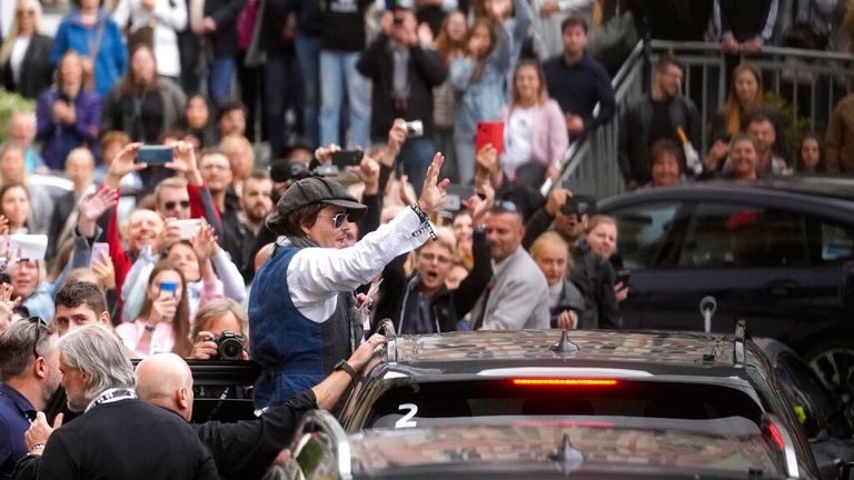 Johnny Depp greets fans at the 55th Karlovy Vary International Film Festival in the Czech Republic in August 2021. Pic: AP Photo/Petr David Josek