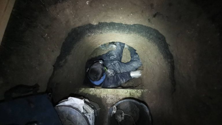 Just Stop Oil shared an image of one of its activists in an underground tunnel