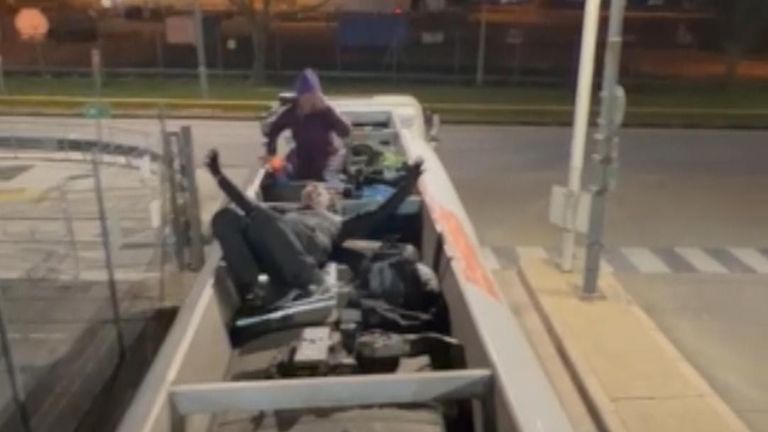 Activists climbed on top of an oil tanker at the Buncefield terminal 