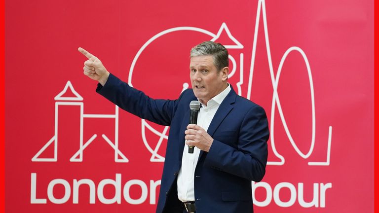 Labour leader Keir Starmer during a visit to Barnet, north London, to launch the Labour party&#39;s London local election campaign. Picture date: Friday April 8, 2022.
