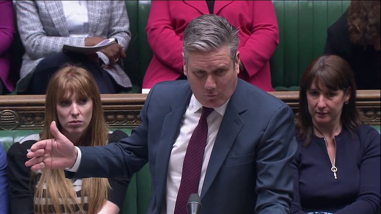 Labor leader Keir Starmer in the Commons
