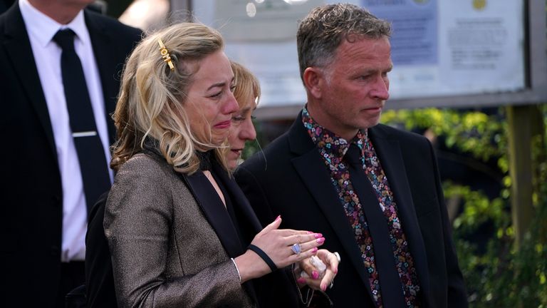 Kelsey Parker at the funeral of her husband Tom