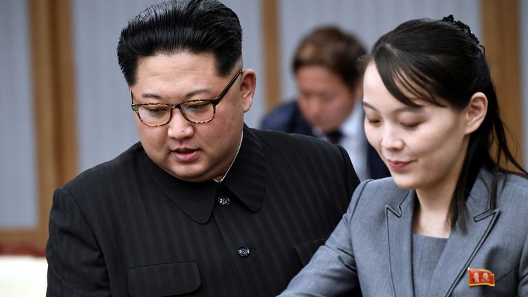 North Korean leader Kim Jong Un and his sister Kim Yo Jong 