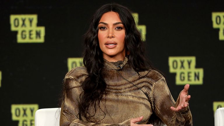 Kim Kardashian West speaks at the "Kim Kardashian West: The Justice Project" panel during the Oxygen TCA 2020 Winter Press Tour at the Langham Huntington, Saturday, Jan. 18, 2020, in Pasadena, Calif. (Photo by Willy Sanjuan/Invision/AP)