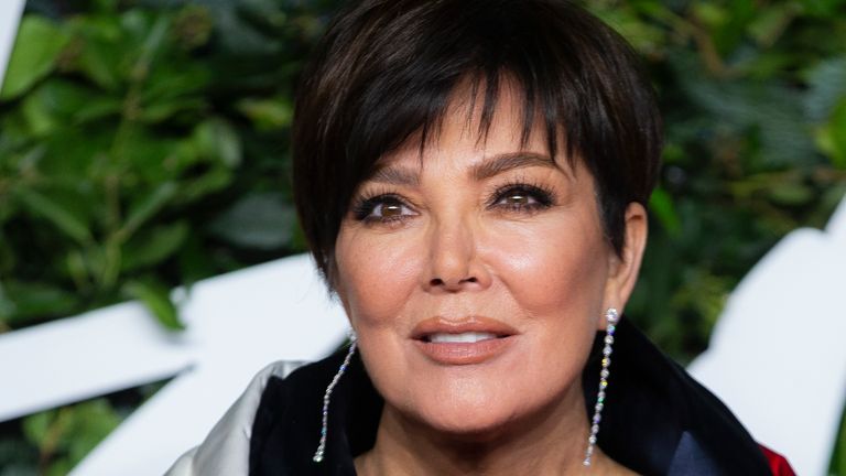 Kris Jenner poses for photographers upon arrival at the The Fashion Awards in London Monday, Nov. 29, 2021. (Photo by Joel C Ryan/Invision/AP)..                      