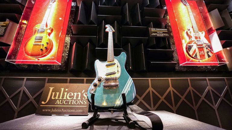 The Fender Mustang Competition Lake Placid Blue Finish electric guitar