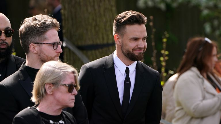 Liam Payne at the funeral of The Wanted star Tom Parker at St Francis of Assisi Church in Queensway, Petts Wood, southeast London, after he died aged 33 last month, 17 months after being diagnosed with an inoperable brain tumor.  Picture date: Wednesday April 20, 2022.
