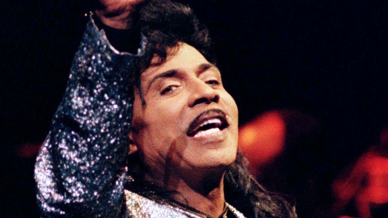 Rock and Roll veteran Little Richard waves to the audience during a concert at the Vienna State Opera July 7. His performance was part of the annual Vienna Jazz Festival 1996.
