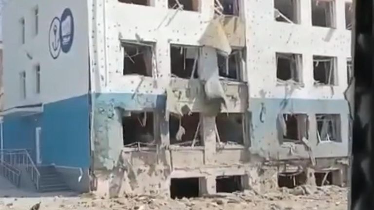 School No 26 in Mariupol destroyed