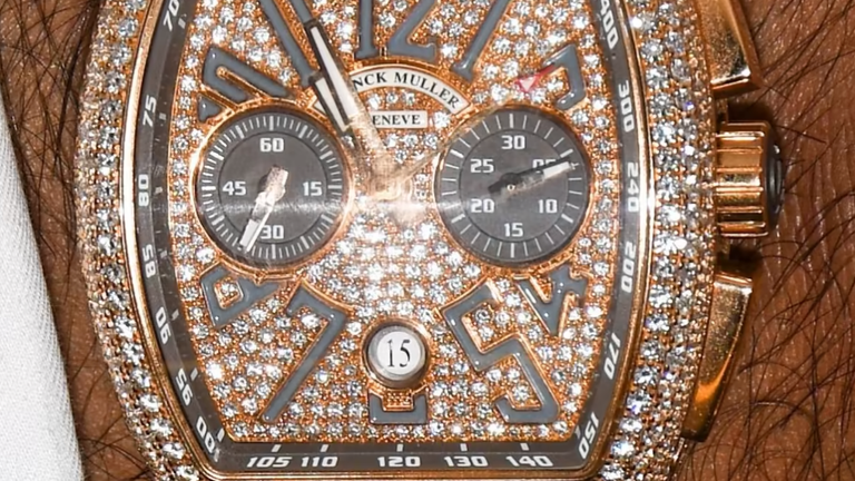 Image released by the Met Police of the stolen Franck Muller watch 