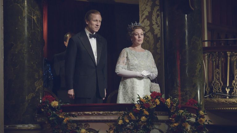 Undated Handout Photo from The Crown. Pictured: Tobias Menzies as Prince Philip, Olivia Colman as Queen Elizabeth II. See PA Feature SHOWBIZ TV The Crown. Picture credit should read: PA Photo/Netflix/Alex Bailey. WARNING: This picture must only be used to accompany PA Feature SHOWBIZ TV The Crown.

