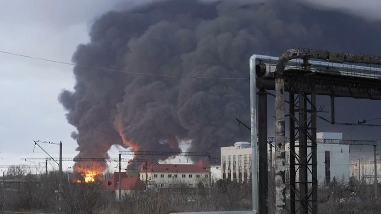 The Russian defence ministry said missile strikes by its military destroyed an oil refinery and three fuel storage facilities in Odesa. 
