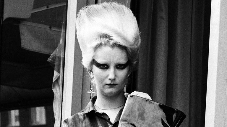 Queen of Punk Rockers, Pamela Rooke aka Jordan at "Sex" shop on the Kings Road. December 1976. - Image ID: 2HXJTXD (RM)