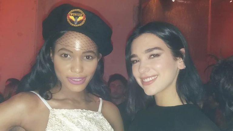 Phoenix Faith (L), pictured with singer Dua Lipa, says she was branded a witch by a faith leader