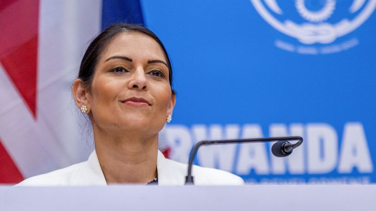 Priti Patel in Kigali on Thursday