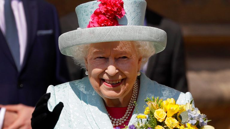 The Queen pictured at the traditional Easter Sunday service in 2019 Pic: AP 