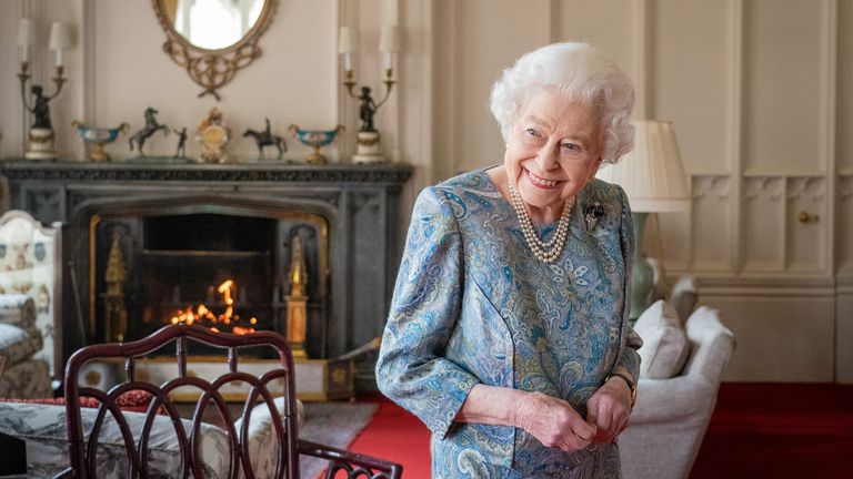 Queen Elizabeth II during an audience with President of Switzerland Ignazio Cassis at Windsor Castle