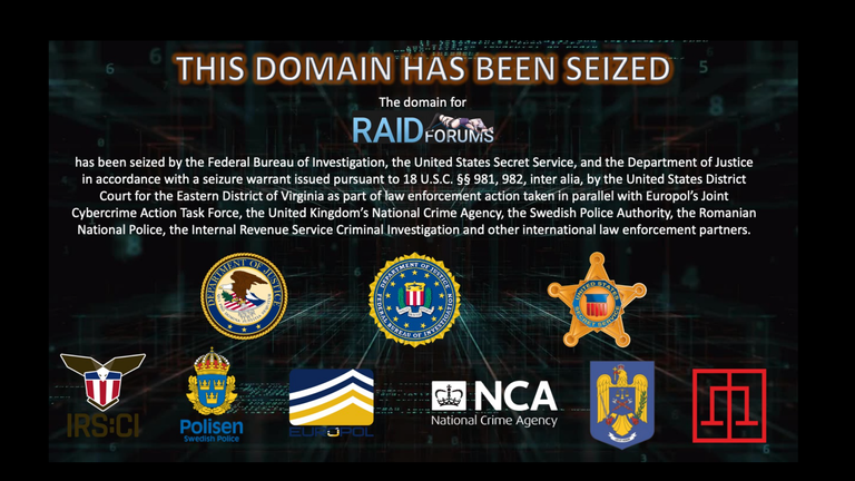 RaidForums&#39; domain was seized by an international law enforcement operation