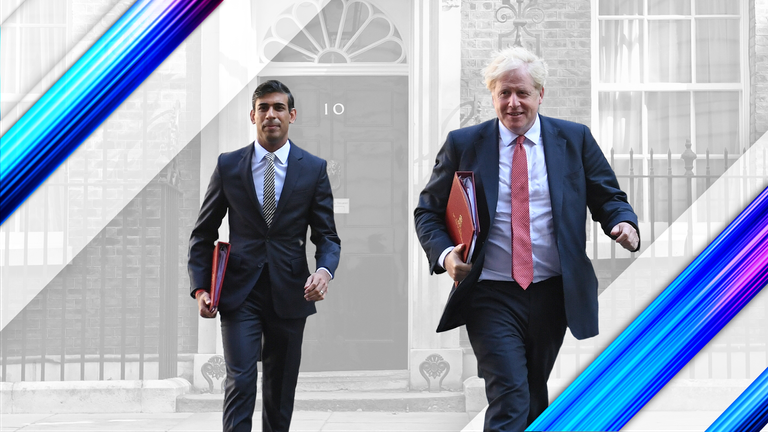 Rishi Sunak and Boris Johnson in Downing Street
