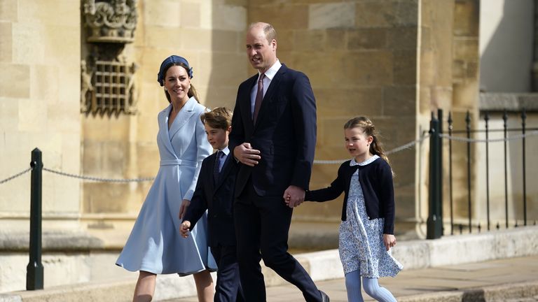 The Duke and Duchess of Cambridge were joined by Prince George and Princess Charlotte at St George&#39;s Chapel
