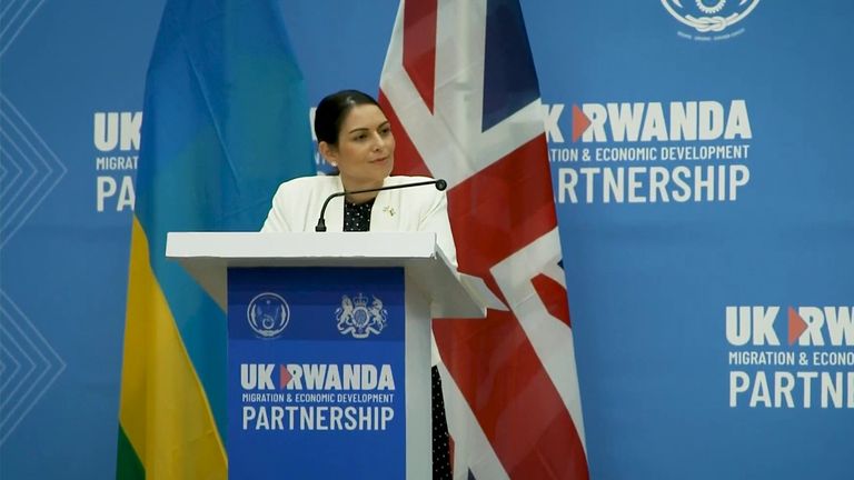 Priti Patel visits Rwanda to launch the UK&#39;s new immigration plan to send asylum seekers there for processing.