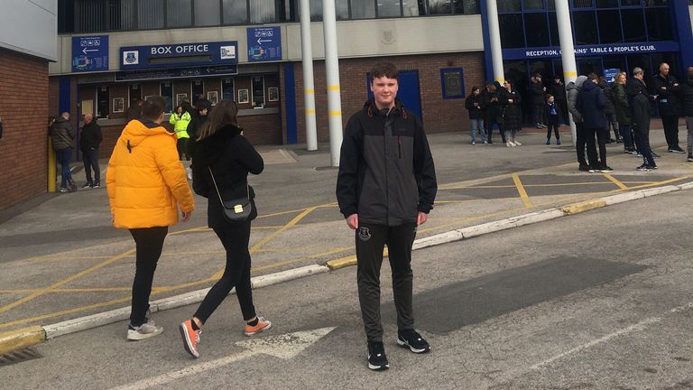 Jake had been enjoying his first trip to Goodison Park. Pic: Sarah Kelly