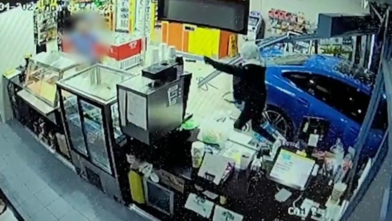 A car was used in a series of smash-and-grab robberies in convenience stores in the early hours of 4 April.
