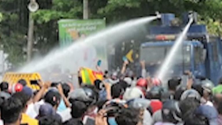 People protest in Sri Lanka