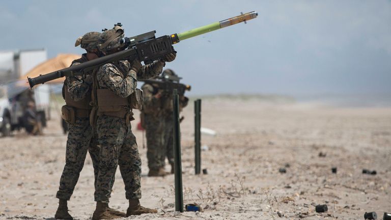 U.S. Marines with 2nd Low Altitude Air Defense (LAAD) Battalion fire a FIM-92 Stinger Missile during a training exercise at Marine Corps Base Camp Lejeune, North Carolina, Aug. 18, 2021. The live-fire training increased the Marines’ capabilities in providing ground defense of air sites, assets and installations. 2nd LAAD is a subordinate unit of 2nd Marine Aircraft Wing, the aviation combat element of II Marine Expeditionary Force. (U.S. Marine Corps photo by Cpl. Yuritzy Gomez) - Image ID: 2GFG