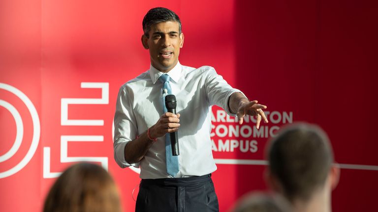 The Chancellor Rishi Sunak holds a Q&A with employees, local residents and businesses at Darlington College in Darlington 11/4/2022 Pic: Treasury/Flickr