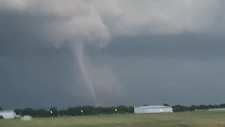 A tornado touches down in Andover, Kansas