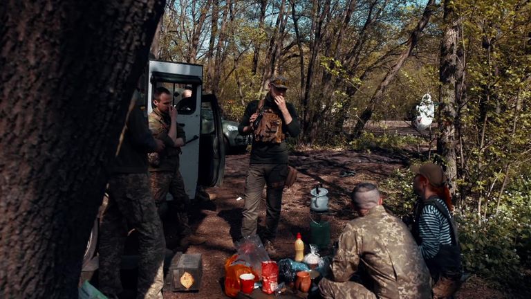 Through forest roads which shimmer in the late April sunshine, Ukrainian forces race to fortify the Donbas.
