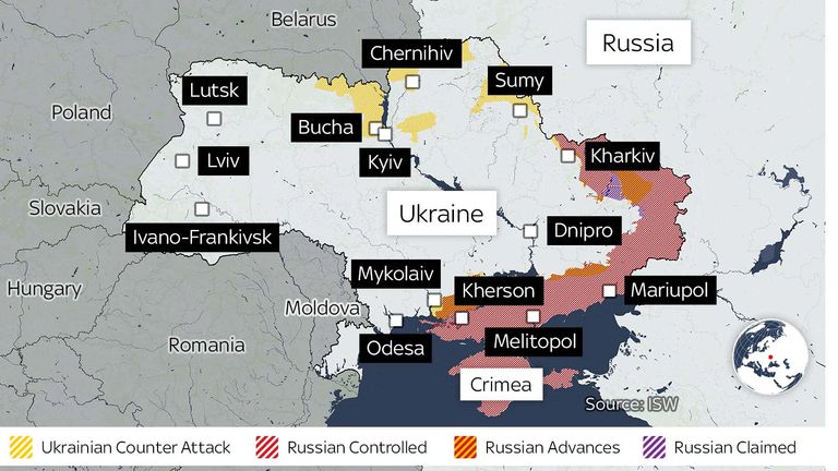 Harta războiului Ucrainei - 18 aprilie 