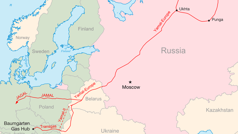 The Yamal pipeline connects Russian natural gas fields with Poland and Germany. Pic: Sam Bailey