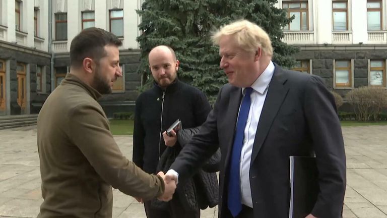Boris Johnson and Volodymyr Zelenskyy in Kyiv