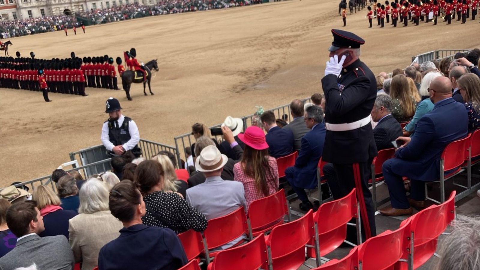 Trooping the Colour: Family left ‘shaken up’ after seeing part of stand collapse at Trooping the Colour rehearsal | UK News