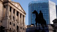 FILE PHOTO: A general view shows The Bank of England in the City of London financial district in London, Britain, November 5, 2020. REUTERS/John Sibley/File Photo

