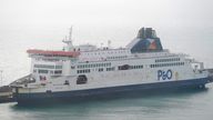 Workers on the Pride of Kent in Dover, Kent, after P&O Ferries sacked 800 workers without notice. Picture date: Tuesday March 29, 2022.